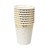 Pappbecher Gold Party - mit Goldkonfetti verziert für Weihnachten und Silvester von Meri Meri