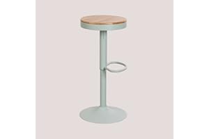 ‎SKLUM SKLUM Wysoki Taboret Regulowany ze stali i drewna wiazu Bardder