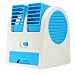 Produktbild QINAIDI Mini Portable USB Lüfterkühlung - Portable Desktop Dual Bladeless Kleine Klimaanlage Fans - Air Lüfter Für Büro und Zuhause,Blue