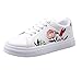 Produktbild Blume Gestickte Sneaker Damen, DoraMe Frauen 2018 Frühling Sommer Neue Laufende Turnschuhe Sport College Einzelne Schuhe Weiße Flache Freizeitschuhe (EU:38/CN:39, Weiß)