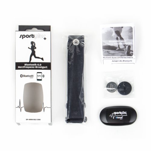 SportPlus Bluetooth 4.0 Herzfrequenz-Brustgurt für iOS (ab 7.1), Android (ab 4.3) und Windows Phone, optional mit ANT+ und 5,3 kHz - 5