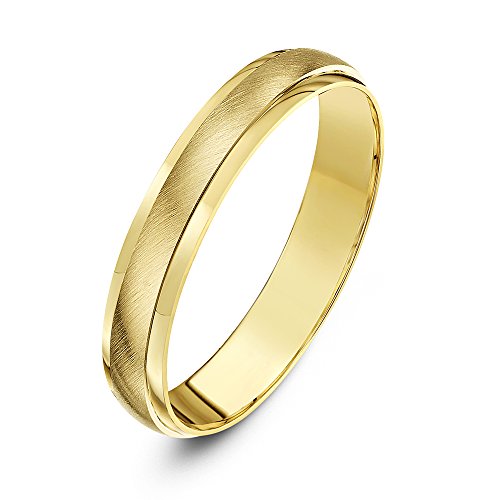 Theia Unisex – Ehering Extra Schweres Gewicht D-Form Matte Center