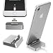 Produktbild Urcover Tech Magnetische Snap Docking Station Set Silber [ Fast Charging ] kompatibel mit Lightning Smartphones | Charger Holder Stand Ladegerät Ladestation