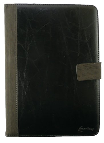 Emartbuy® Schwarz Eingabestift + Universalbereich ( 8 – 9 Zoll ) Schwarz Distressed PU Leather Multi Winkel Folio Executive Hülle Schutzhülle Case Cover Wallet mit Kartensteckplätze geeignet für Gigaset QV830 8 Zoll Tablet - 3