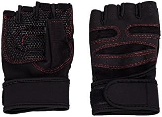 Kertou Weight Lifting Gloves, Sport Gloves Fitness Training Gym Gloves Unisex, Half Finger Skid Resistance Breathable Biking Bicycle Gloves for Exercise, Outdoor Sports, Riding Racing (Black, XL)