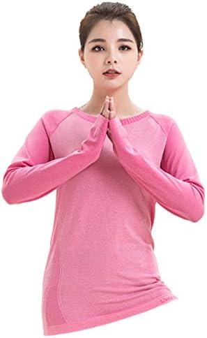 LWJ 1982 Womens Long Sleeve Running Yoga Tops Gym Clothes T Shirts(Large, Fuschia)