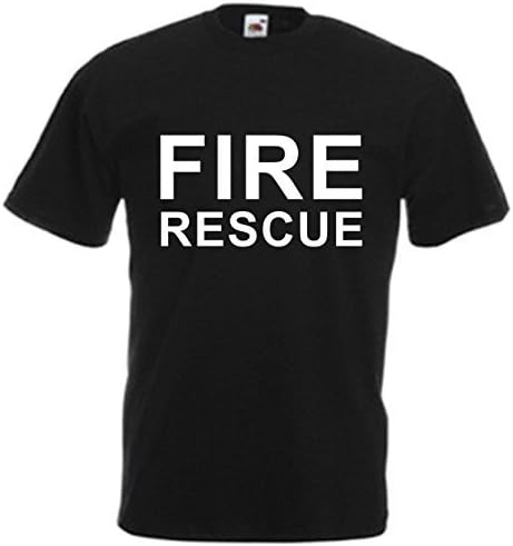 Fire Rescue Fancy Dress T Shirt Tee Retro S-XXL Fireman Firewoman