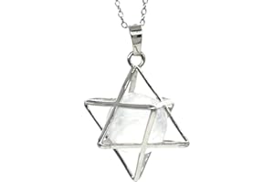 MCWJ Natürliche Merkaba Stern Anhänger Heilung Kristall Quarz Opalite Opal Glück Runde Perlen Reiki Stein Medaillon Anhänger Schmuck