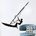 Price comparison product image jiushizq Surfing Windsurfer Wall Decal Black Vinyl Self Adhesive Sea Sport Windsurfing Lover Boys Teen Room Wall Decor Sticker Red 44cm X 44cm