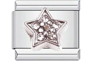 Mon & Sons M&S Mum Dad Niece Sister Aunt Family Football Star Moon Stainless Steel 9mm Italian Link Charm Compatible With Charm Bracelet