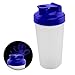 Produktbild Fitness Protein Shaker für eine gesunde Ernährung nach dem Workout | Klappverschluss + Auslaufsicher | Made in Germany | 600 ml mit Skala | BPA frei | Farbe: Blau + GRATIS Beileger mit 5 leckeren Rezepten