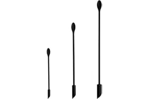 JIEOU Silikonowa szpatułka do makijażu, 3 szt., zestaw szpatułek wielokrotnego użytku, podwójna końcówka, mała silikonowa szpatułka do słoika, kuchni i urody (czarna)