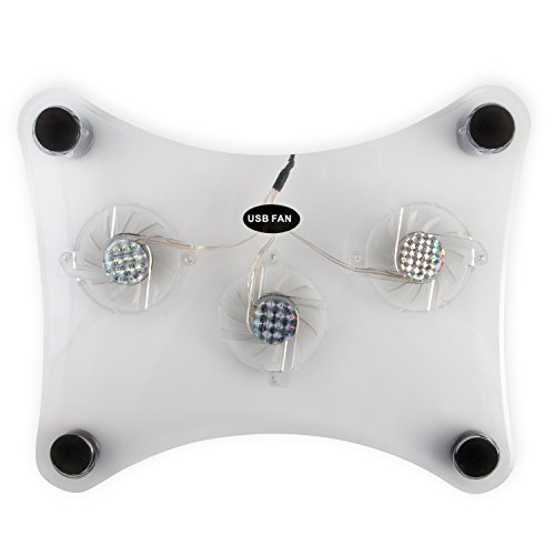 GnG USB Kühler Cooling-Pad Ständer mit 3-fach-Lüfter und blauer LED-Beleuchtung für Konsolen PS2, PS3, PS4, Xbox 360, Xbox One, Laptop, 11 – 17 ZOLL - 2