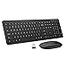Price comparison product image MoKo Slim Keyboard and Mouse Set, Ultra-thin 2.4G Light Full-Size Wireless Keyboard & Mouse Combo with Nano USB Receiver for Android, Windows, Laptop, Desktop, PC, Notebook, Computer - Black