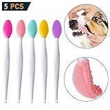 ► 14 cm Griff für eine einfachere Erreichbarkeit - Diese Hundezahnbürste hat einen langen gebogenen Griff, um die Zähne Ihres Hundes zu reinigen. Ergonomischer langer Griff für eine einfache Anpassung an die Zahnfleischkurve könnte Ihnen helfen, die Zähne Ihres Haustieres einfacher und effektiver zu reinigen.