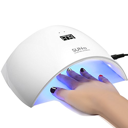 ACEVIVI Nageltrockner Nagellacktrockner LCD Display Nail Dryer UV-Nagellampe Lichthärtegerät Lichthärtungsgerät LED Infrarot Sensor Wiederaufladbar für Shellac und Gelnagellack mit Timer(10s), Weiß