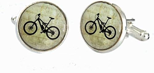 Mountain Bike Cufflinks - Antique Background - Blackbird Studio