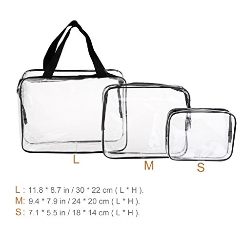 VORCOOL 3 Stück Kulturbeutel Wasserdicht Kosmetiktasche Kulturtasche Transparent - 4