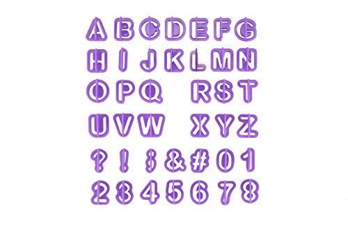 Fondant Ausstecher Buchstaben, eLander Alphabet Ausstecher/ Ausstechformen für Fondant [40 Teile] - mit Zahlen, Satzzeichen und Buchstaben - Backzubehör Kuchendekoration, Modellierwerkzeug, Ausstechformen