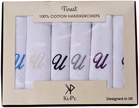 Personalised/initial embroidered Handkerchief 100% COTTON/Christmas/Wedding Presents.