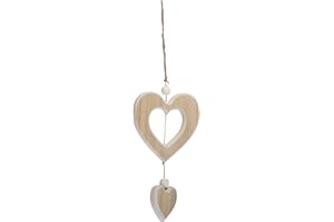 Goiern Ciondolo decorativo a forma di cuore in legno, decorazione per finestre, idea regalo, cuori in legno