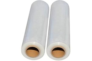 UPPERIZON 2 Rollen Stretchfolie Verpackungsfolie Umzugsfolie 23 Mikron ca.1,5kg pro Rolle transparent