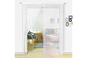 HSYLYM Cortinas de espaghetti para Sala de Estar,Perlas,Cortinas separadoras de Puerta,Decoración del hogar,Blanco,200x200cm