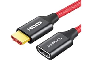 ANNNWZZD Przedłużacz HDMI 4K, szybki męski do żeńskiego przedłużacz HDMI (15 cm)