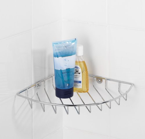 WENKO 15936100 Eckablage Bastia – zur Wandmontage, Stahl, 26 x 3 x 31 cm, Chrom - 2