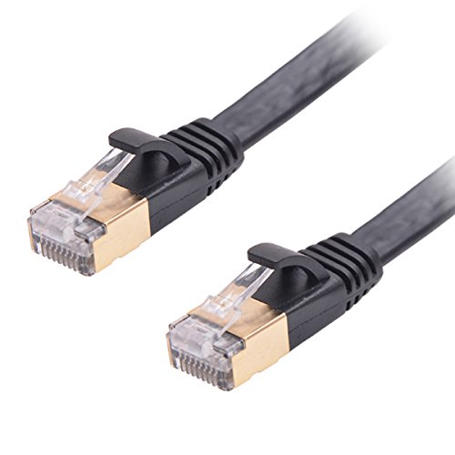 ULTRICS® Cat7 Ethernet Kabel, 10M High Speed Computer Router Netzwerk Flach LAN-Kabel mit professionellen vergoldeten Kopfstecker STP DrŠhte CAT 7 RJ45 Internet Netzwerk Modem Kabel – 1M - 5