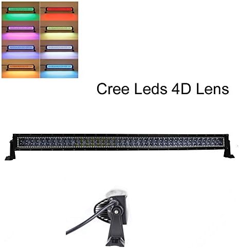 Colorbarz® Curved 32" 180W 4D Cree LED Light Bar 18000lm waterproof Multicolor RGB halo Ring led light bar with mounting Brackets for Pickup Offroad SUV ATV Waterproof Wiring Harness