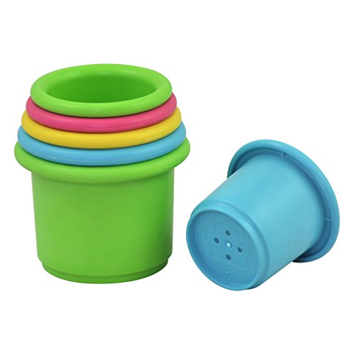 green sprouts Sprout Ware Stacking Cups made from Plants (one Size, Multi-colour, Pack of 6)
