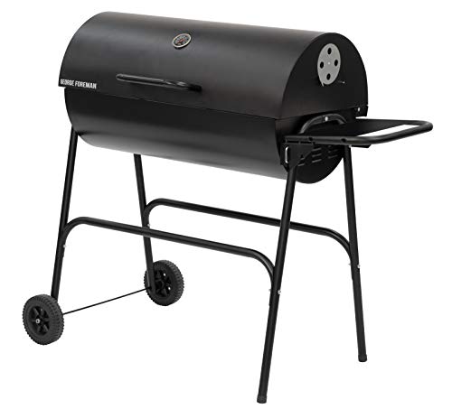 George Foreman GFDRMBBQ Drum Charcoal BBQ, Black