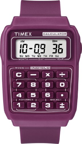 Timex T2N189 - Reloj unisex, correa de plástico color morado