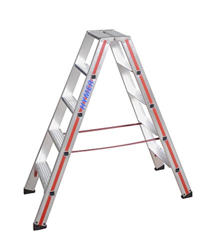 HYMER Stufenstehleiter SC80, beidseitig begehbar, 2 x 5 Stufen, 802410