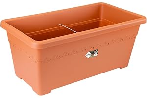 elho Algarve Terrace 80 - Planter for Outdoor - Ø 77.5 x H 33.2 cm - Brown/Terra