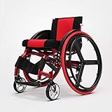 Sports and Leisure Wheelchair Folding Light Portable with Ultra Light Aluminum Alloy Quick Release Rear Wheel Shock Absorber Trolley Disabled Elderly Driving Medical
