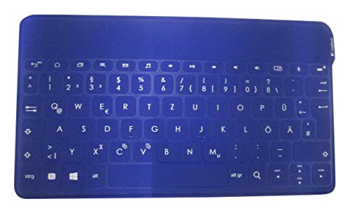 Logitech Keys-To-Go Bluetooth-Tastatur für Android und Windows (QWERTZ, deutsches Tastaturlayout) blau