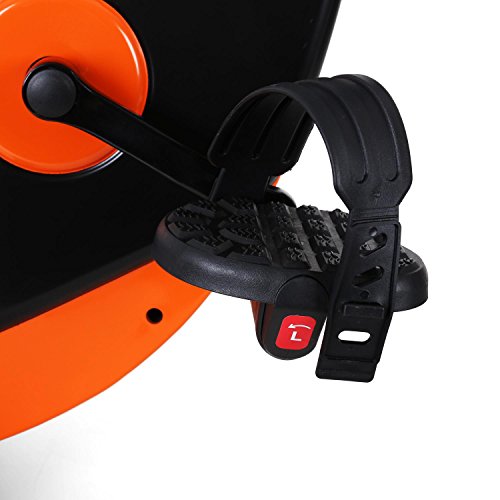 Klarfit X-Bike 700 Ergometer Heimtrainer für Ausdauertraining (faltbar, 8-stufiger Widerstand, bis 100kg, Trainingscomputer, verstellbarer Sattel, Pulsmesser) orange, blau oder grün - 5