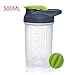 Produktbild Leegoal Shaker Flasche, 500ML Wasserflasche Shaker Cup mit Mischkugel für Fitness-Studio Fitness Fitness, BPA-frei