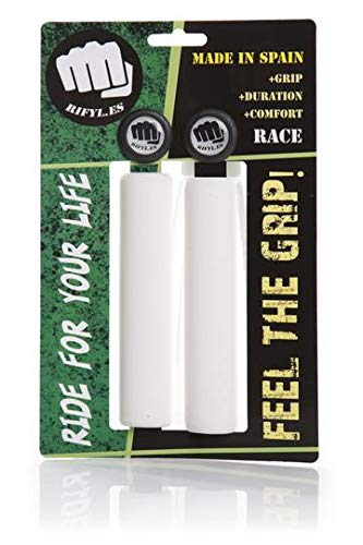 RIFYL (Race) Juego de puños para bicicleta o mountain bike, color blanco, diámetro 30,5mm