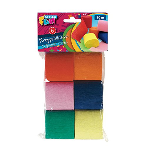Stylex 14022 - Krepppapier, 6 Rollen je 10 m