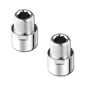 Ruhe Full Brass 1 Inch Extension Nipple for Pipe Fittings Set of 2 (Chrome Finish)