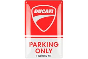 ‎NOSTALGIC-ART Nostalgic-Art Retro Blechschild, 20 x 30 cm, Ducati – Parking Only – Geschenk-Idee für Biker, Original Lizenzprodukt (OLP), aus Metall, Vintage Design, Blechschilder Sprüche
