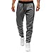 Price comparison product image Mosstars - Men Pants,Men's Sale Casual Elastic Waistband Printed Splicing Sport Trousers Male Stretch Slim Pocket Work Overalls Sweatpants Dark Gray
