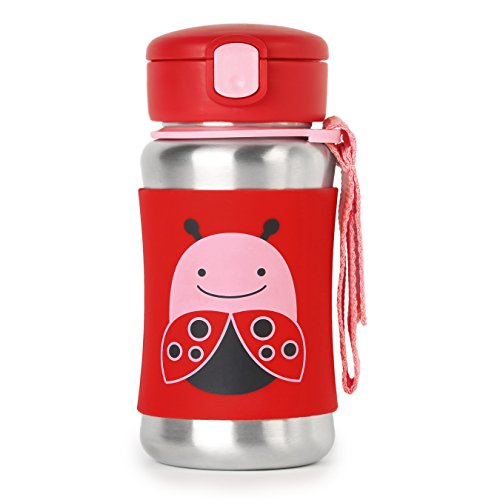 Skip Hop Zoo Stainless Steel Straw Bottle (Ladybug)