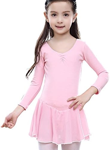Lisianthus002 Girls' Chiffon Gymnastics Leotard Ballet Dress 4-5T Pink
