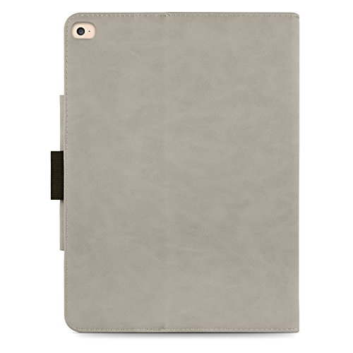 iPad Air, Air 2 & iPad 9.7″ 2017 Hülle – JAMMYLIZARD Ledertasche Smart Cover mit Standfuktion für iPad Air (5. & 6. Generation) & iPad 9.7″ 2017, OLIVGRAU & HONIG, [MIT STIFT-HALTER] - 5