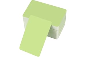 TOMOYUKI 150 sztuk pustych kartek papierowych, fiszki do zapamiętywania, puste karty do gry, karty z papieru kraftowego, wizytówki, papier do majsterkowania, nauki, zapamiętywania, kolor zielony, 8,9 x 5,2 cm