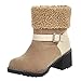 Produktbild R-Cors Schneestiefel Winterstiefel Winterschuhe Damen Stiefel Stiefeletten Frauen Wildleder Stiefeletten Winter Warm Anti Slip Wasserdicht Blockabsatz Schneeschuhe